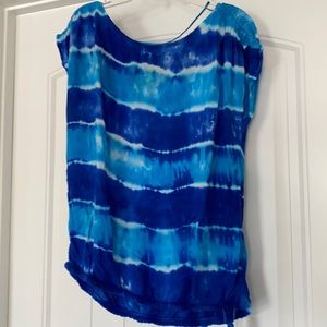 Calvin Klein Blue Tie-Dye Blouse, Ladies Small
